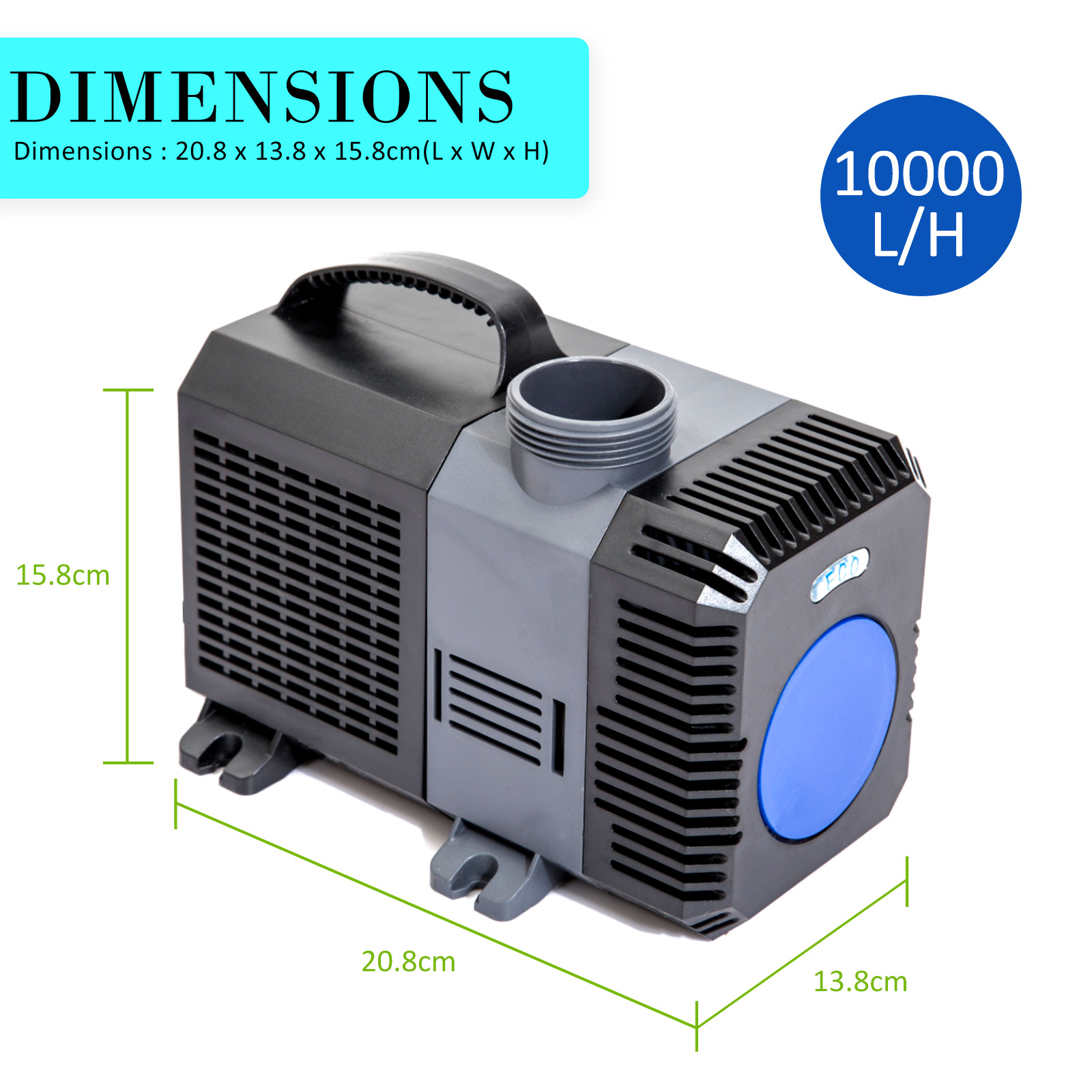 Dynamic Power Aquarium Submersible Pond Water Pump 10000L/H - Image 3