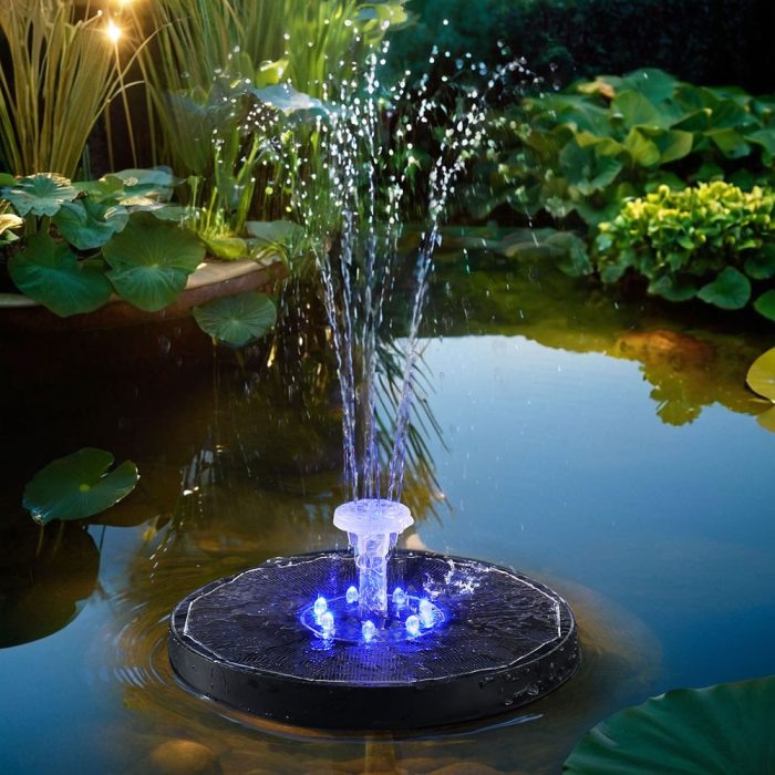 Solar Floating Fountain Pump with LED Light – Outdoor Pond Water Feature for Garden & Patio - Image 4