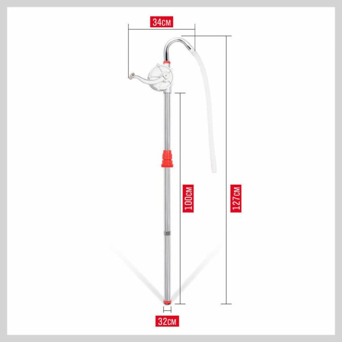 Rotary Drum Pump Aluminium Hand Pump Fuel Oil Petrol 44 Gallon - Image 6