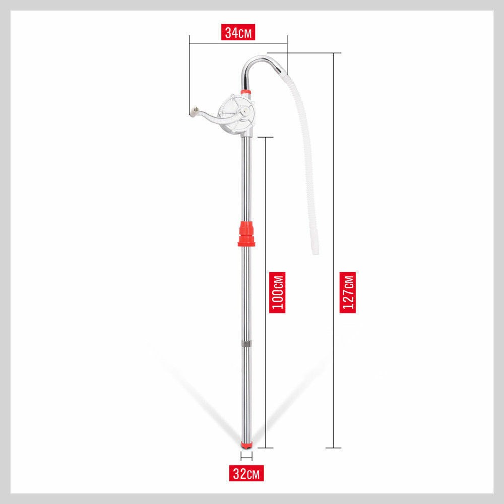 Rotary Drum Pump Aluminium Hand Pump Fuel Oil Petrol 44 Gallon - Image 6