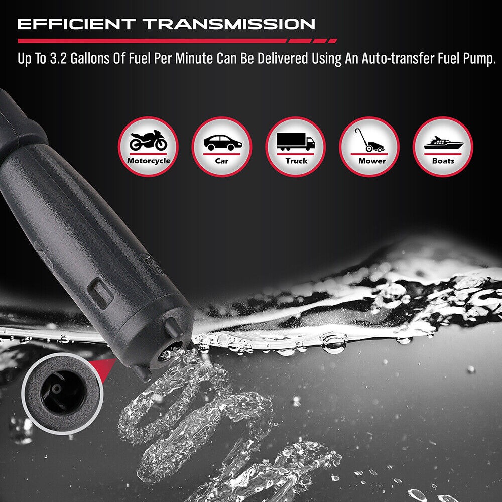 Battery Powered Fuel Transfer Pump Portable Gasoline Hose 16in - Image 5