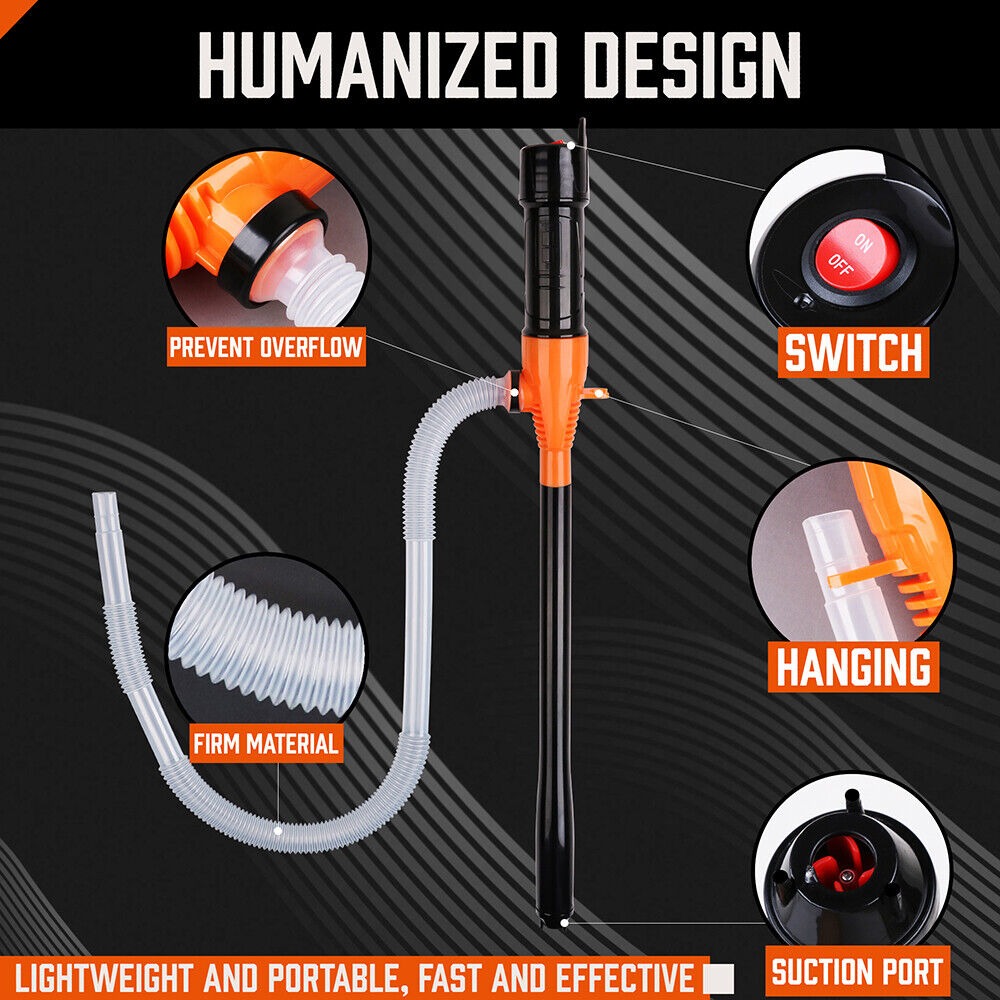 Electric Oil Extractor Pump Battery Powered Fluid Pump Hose Kit - Image 8