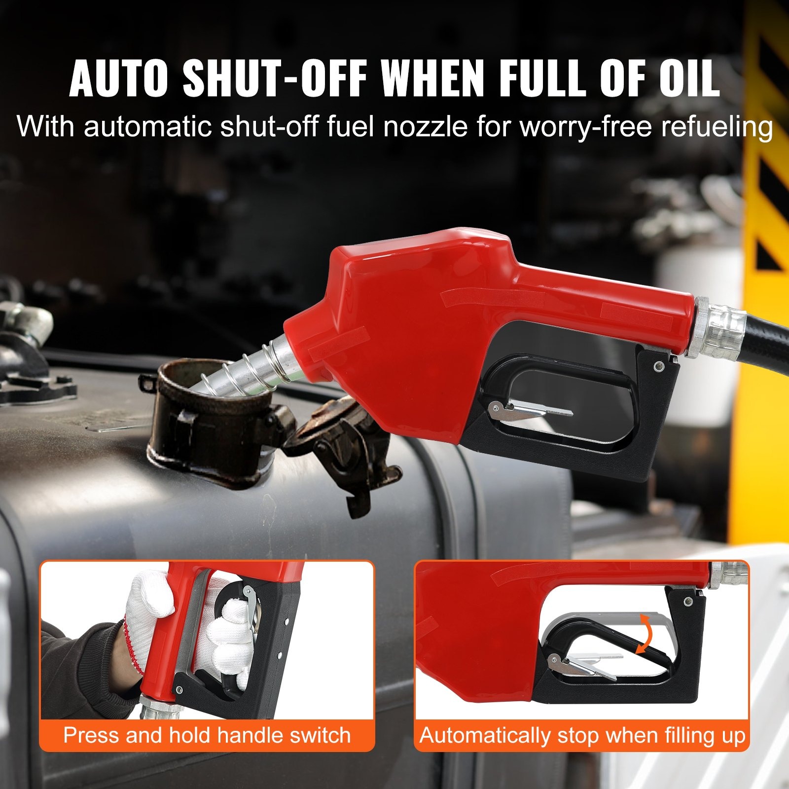 VEVOR Fuel Transfer Pump 12V 10GPM Diesel Kit Auto Shutoff Nozzle - Image 10