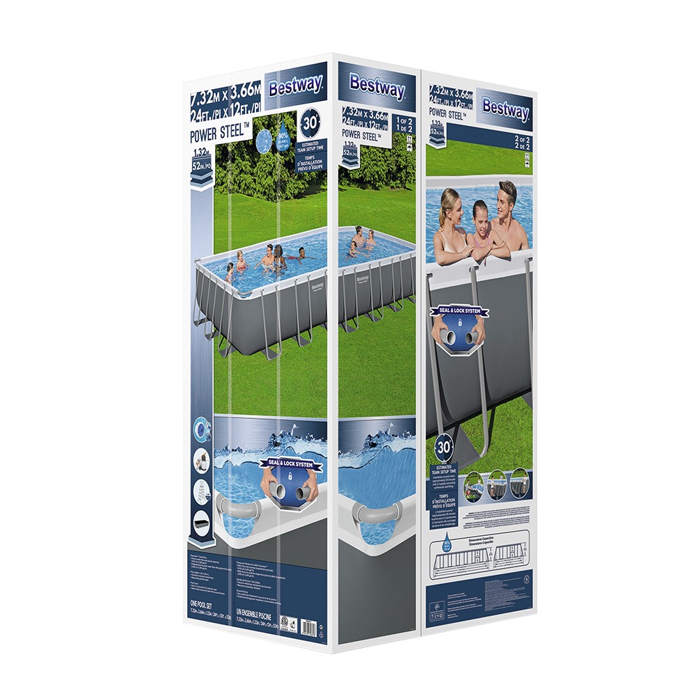 Bestway 30045L Steel Frame Pool 732x366x132cm with Ladder - Image 6