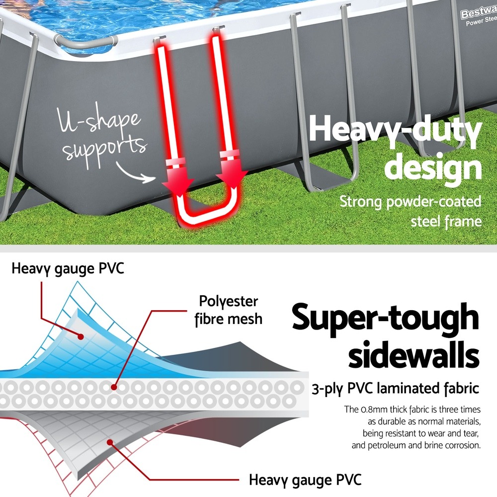 Bestway 30045L Steel Frame Pool 732x366x132cm with Ladder - Image 4