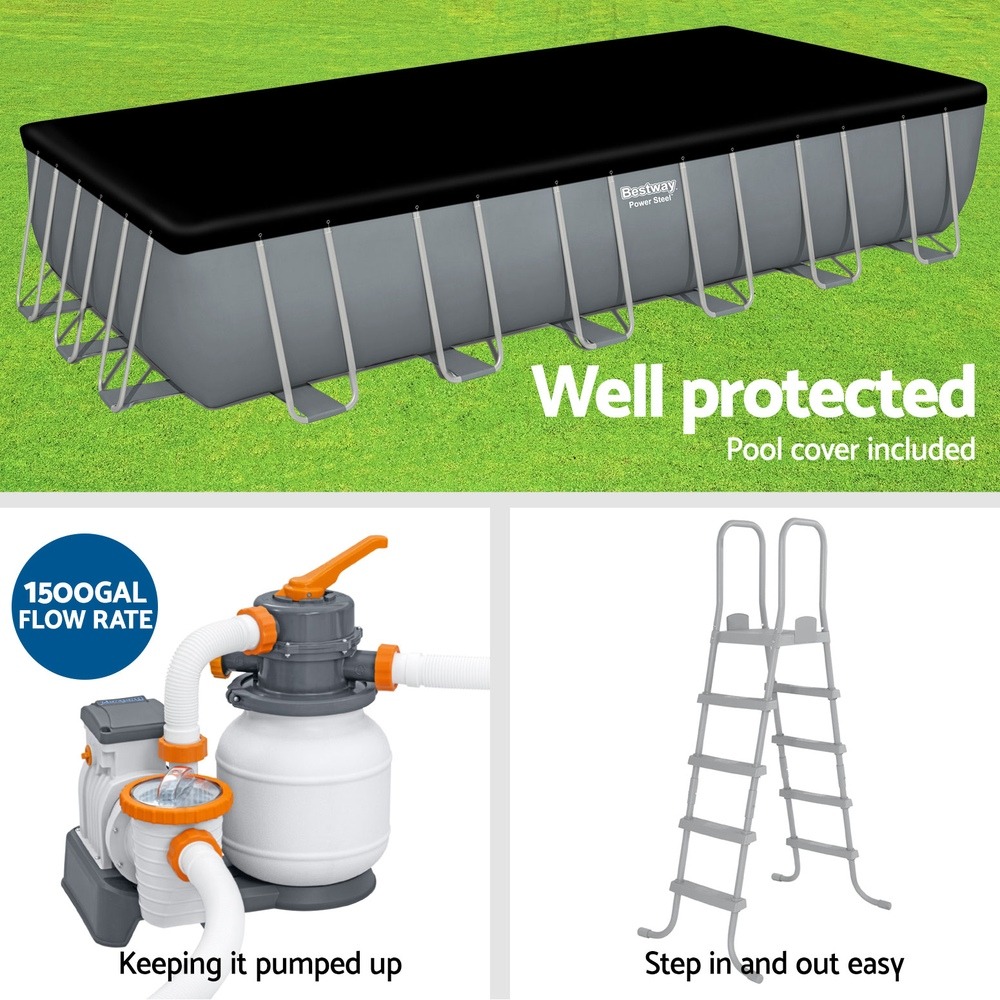 Bestway 30045L Steel Frame Pool 732x366x132cm with Ladder - Image 3