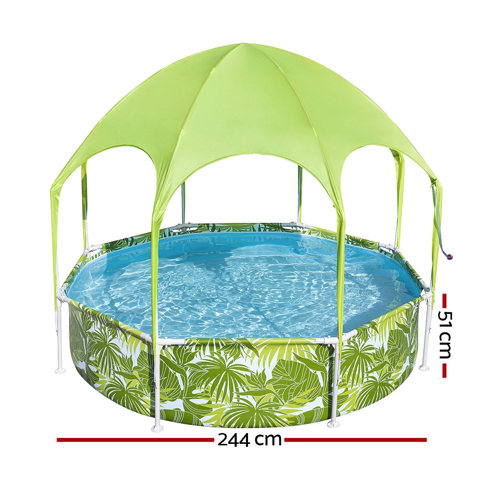 Bestway Kids Steel Frame Pool 244x51cm Canopy 1688L - Image 2
