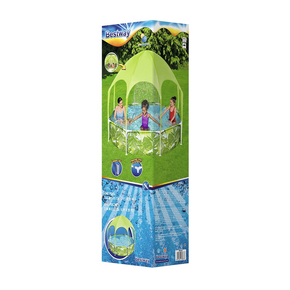 Bestway Kids Steel Frame Pool 244x51cm Canopy 1688L - Image 8
