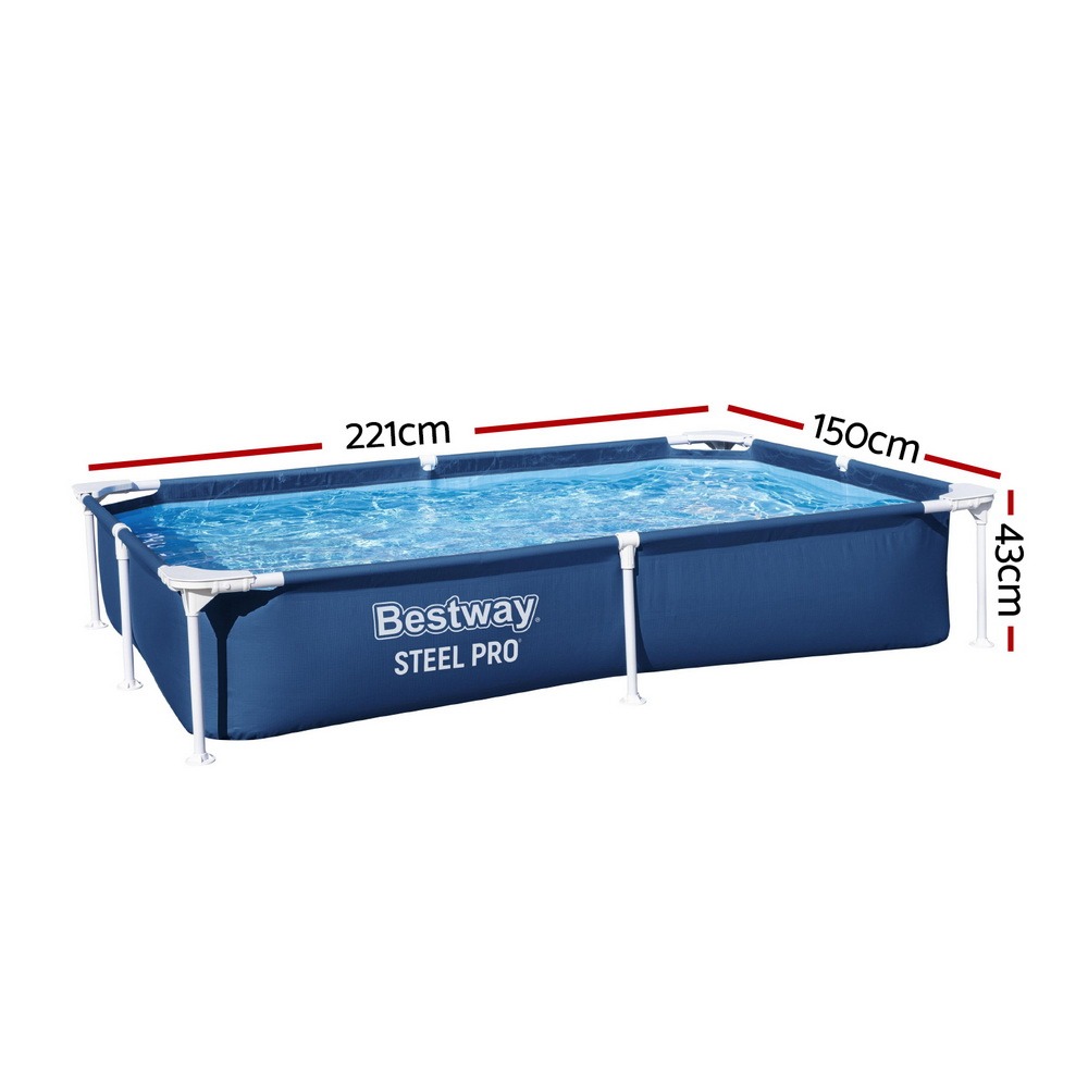 Bestway Steel Frame Pool 221x150x43cm 1200L Above Ground - Image 2