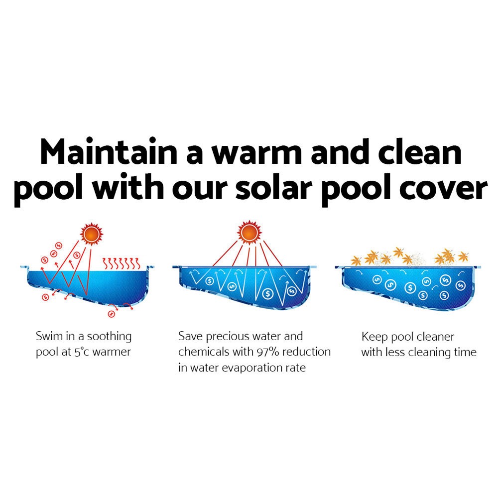 Aqua Buddy 11x4.8m Pool Cover 500 Micron Blue Solar Blanket - Image 4