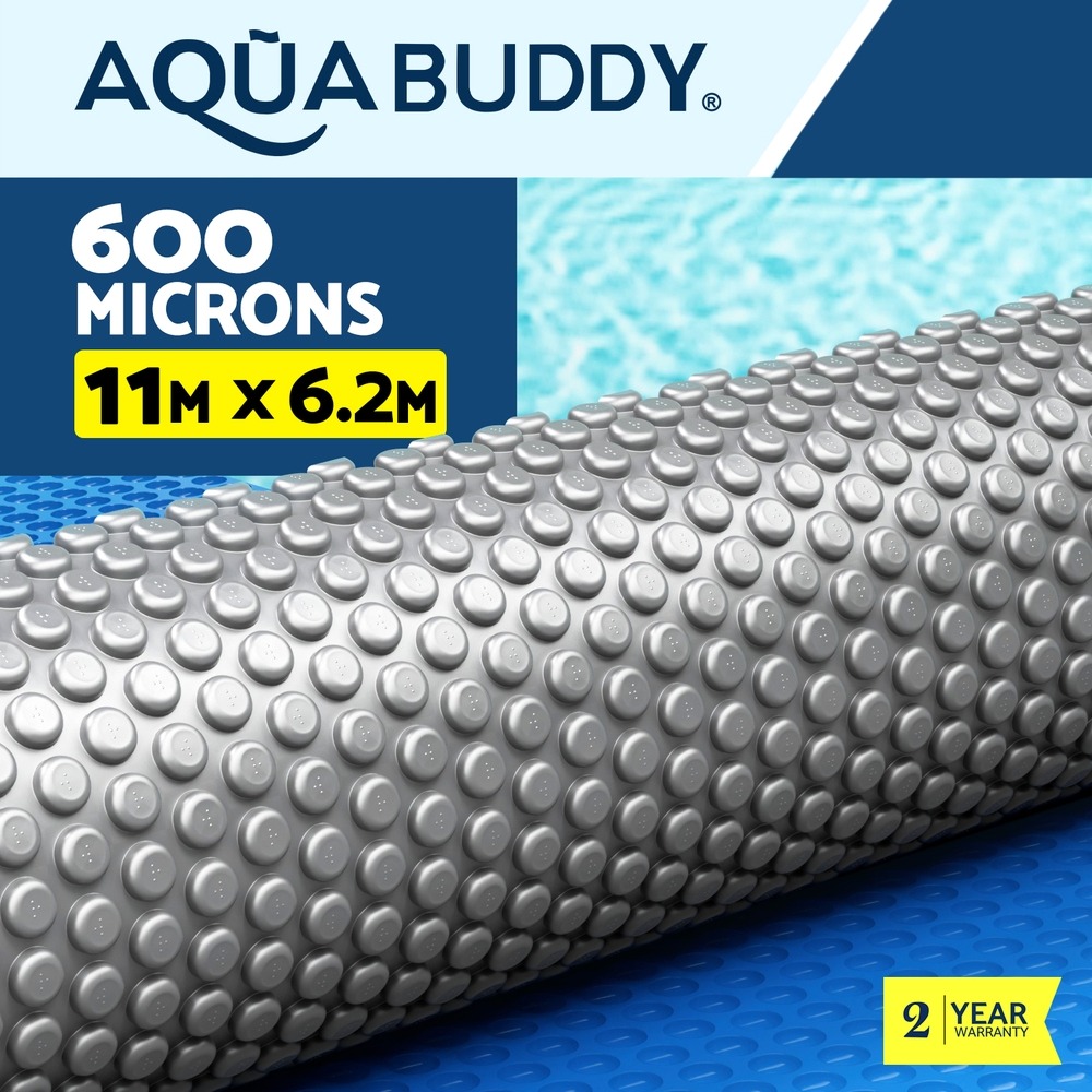 Aqua Buddy 11x6.2m Pool Cover 600 Micron Blue Silver Solar Blanket