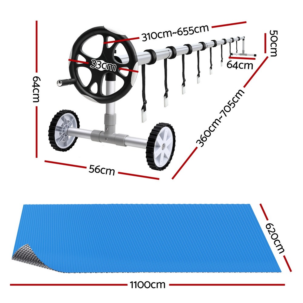 Aqua Buddy 11x6.2m Pool Cover 600 Micron with 6.55m Roller - Image 2