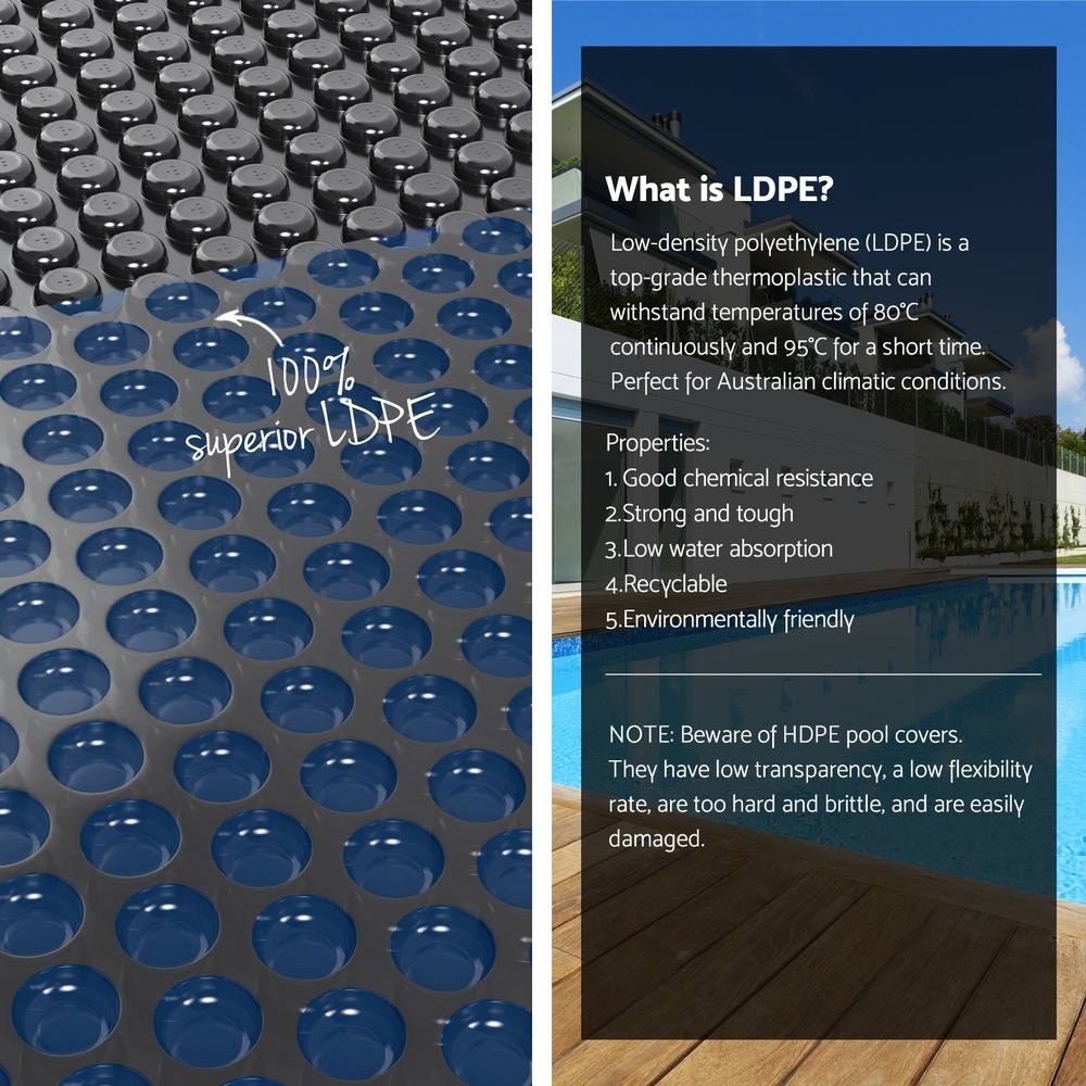Aqua Buddy 6.5x3m Pool Cover 600 Micron Blue Black Solar Blanket - Image 6