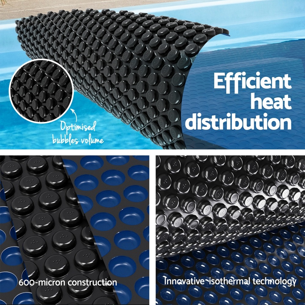 Aqua Buddy 6.5x3m Pool Cover 600 Micron Blue Black Solar Blanket - Image 5