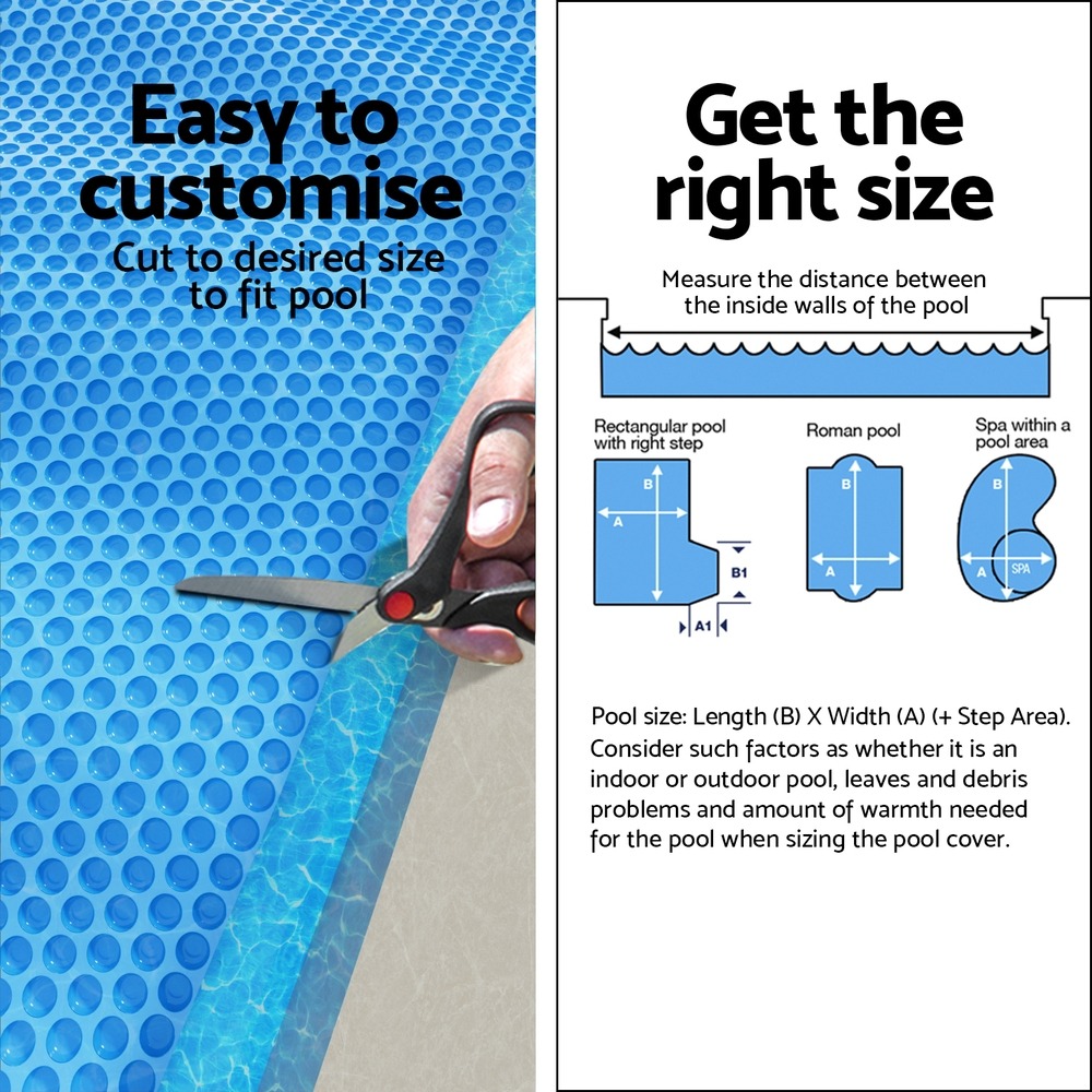 Aqua Buddy 6.5x3m Pool Cover 600 Micron Blue Solar Blanket - Image 4