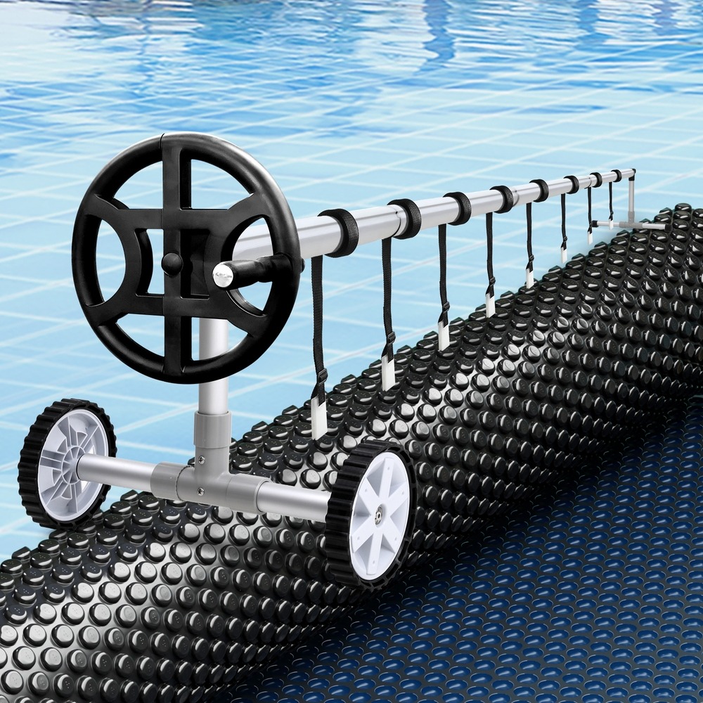 Aqua Buddy 7x4m Pool Cover 600 Micron Black with 4m Roller - Image 3