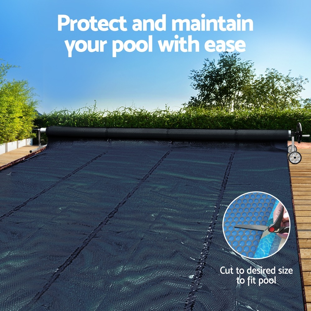 Aqua Buddy 7x4m Pool Cover 600 Micron Black with 5.55m Roller - Image 6