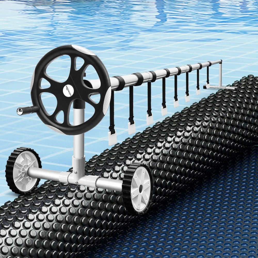 Aqua Buddy 7x4m Pool Cover 600 Micron Black with 5.55m Roller - Image 3