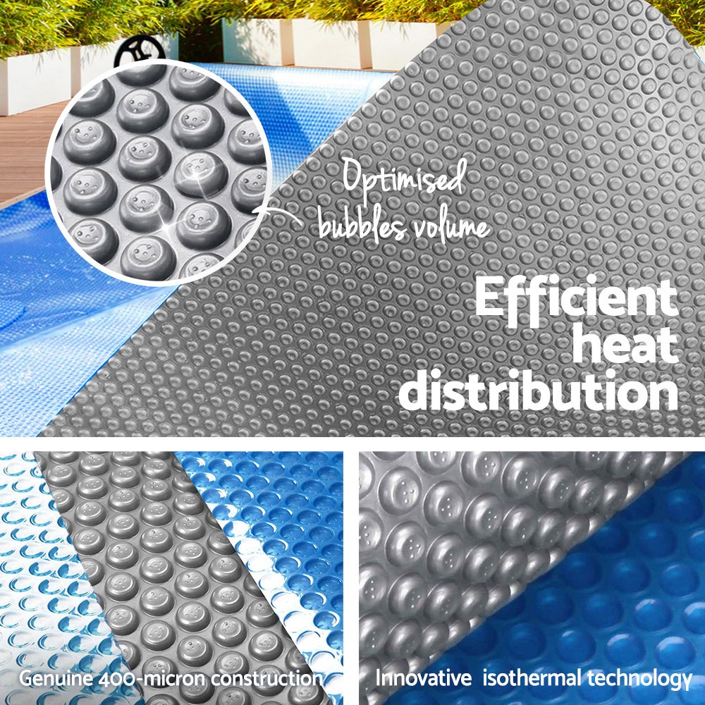 Aqua Buddy 9.5x5m Pool Cover 500 Micron Blue Silver Solar Blanket - Image 5