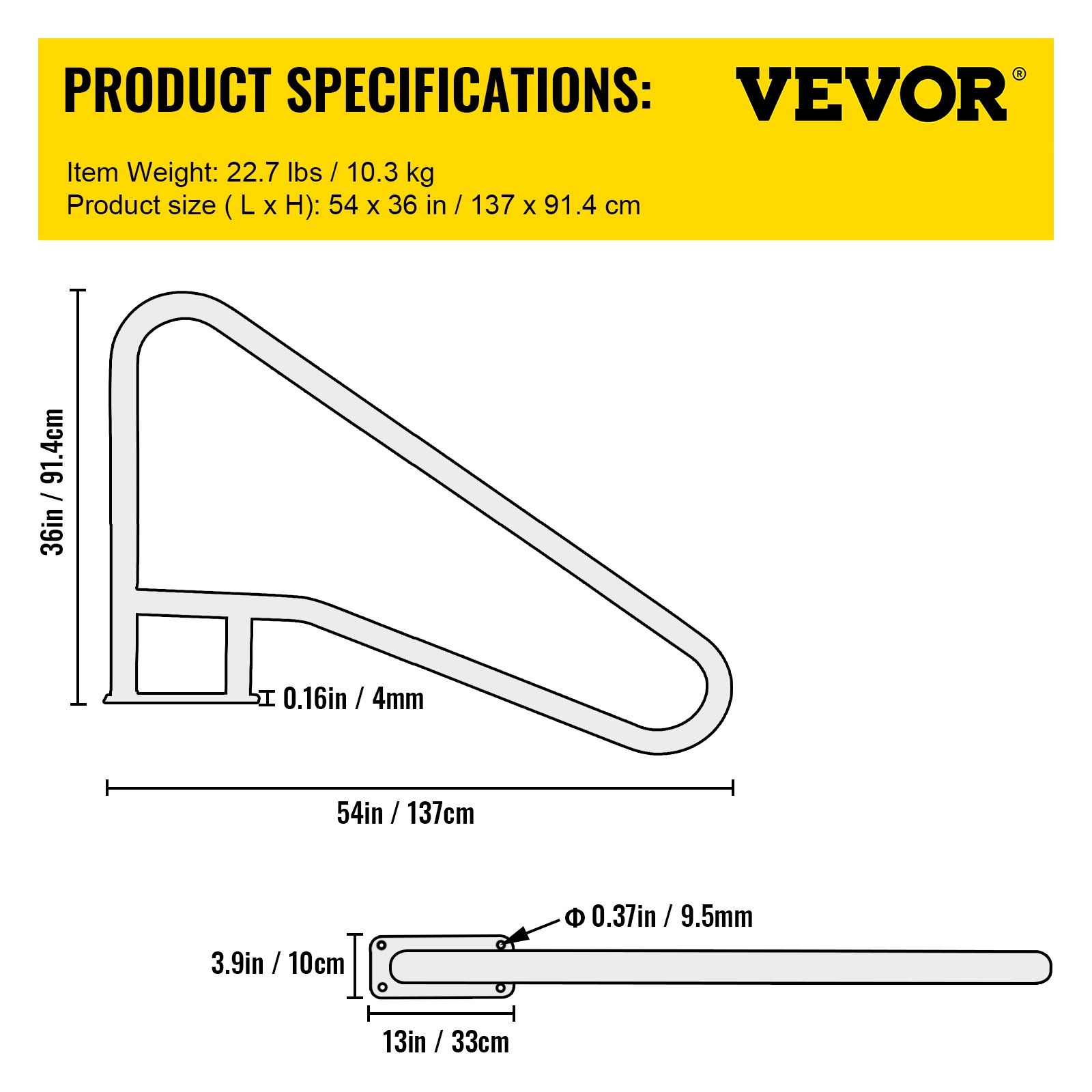VEVOR Pool Rail 54x36 Stainless Steel Handrail 250LBS Blue Grip - Image 7