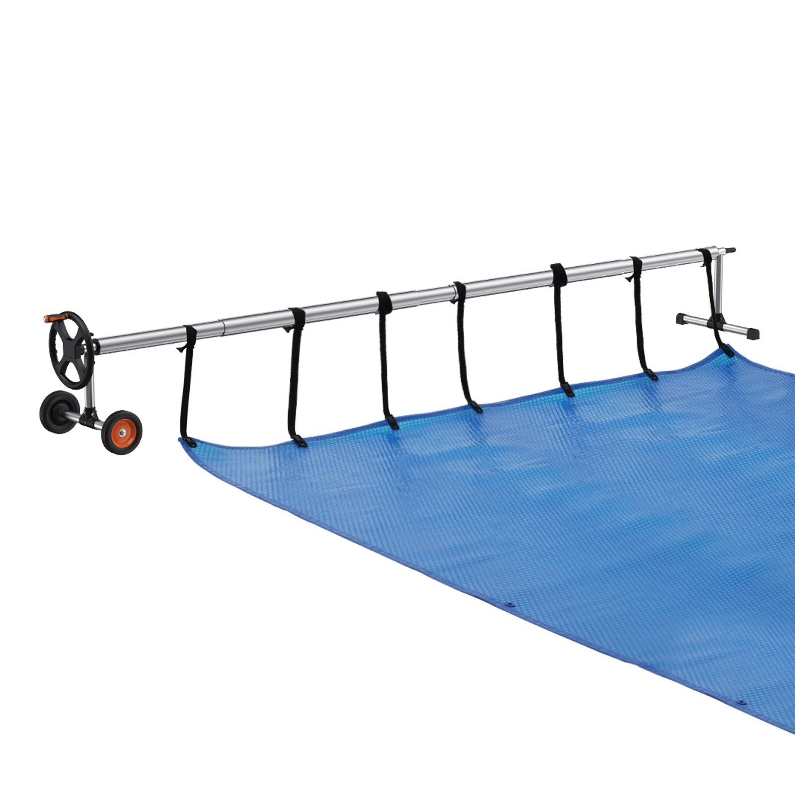 VEVOR Pool Cover Reel 14ft Aluminum Solar Reel Inground w/ Wheels