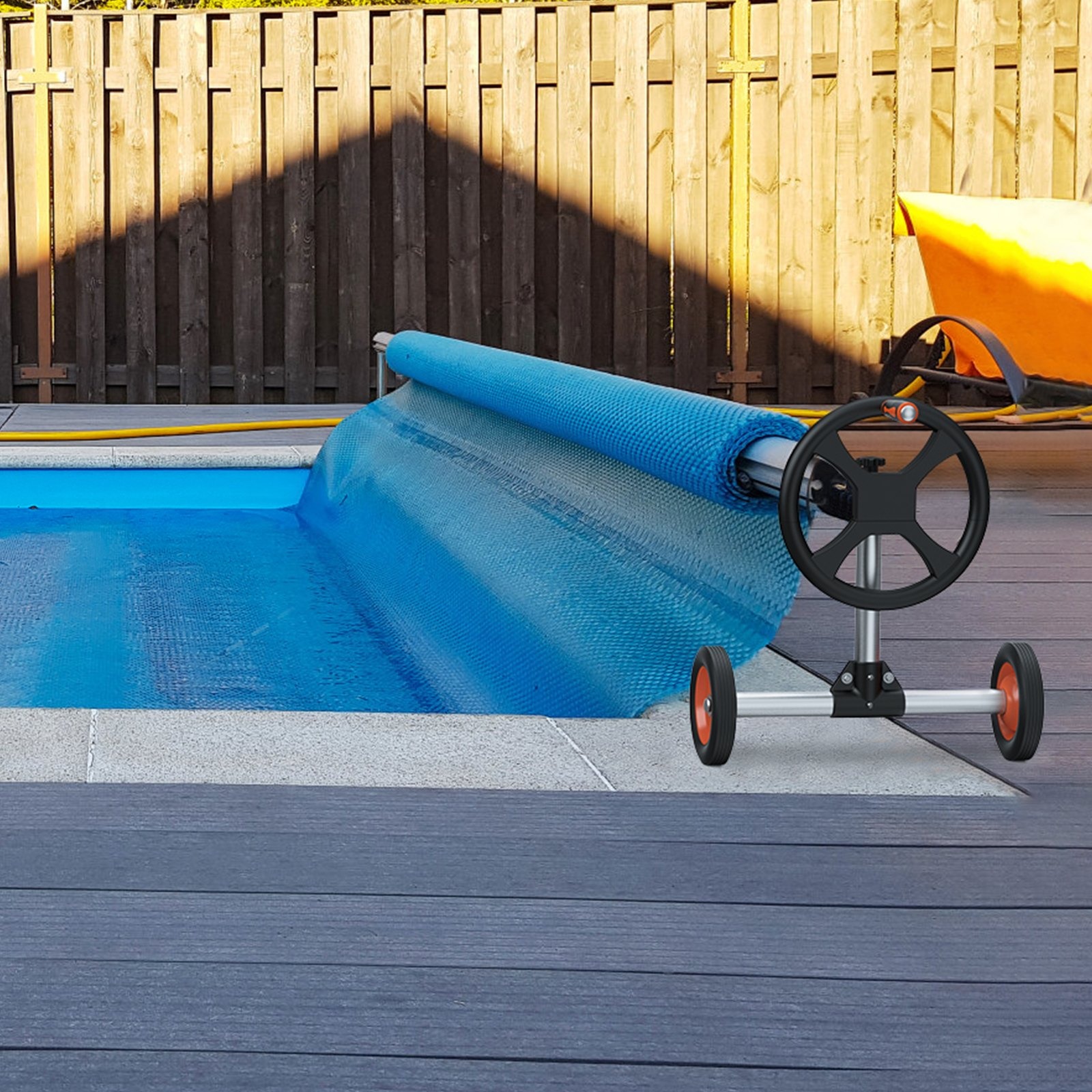 VEVOR Pool Cover Reel 14ft Aluminum Solar Reel Inground w/ Wheels - Image 6