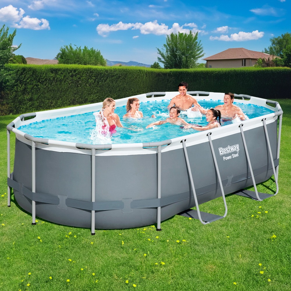 Steel Frame Swimming Pool 427x250x100cm 7250L w/ Pump & Ladder 2006L/H - Image 3