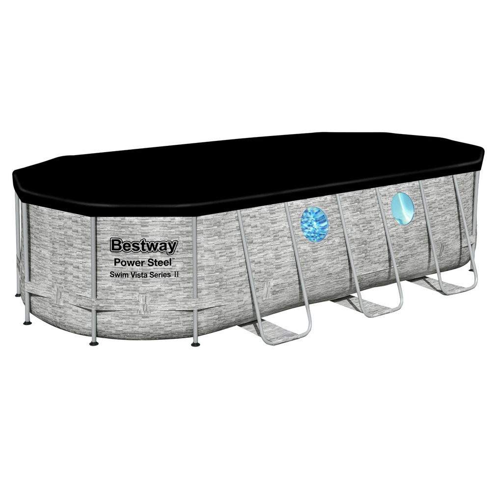 Steel Frame Swimming Pool 549x274x122cm 13430L w/ Pump & Ladder 5678L/H - Image 7