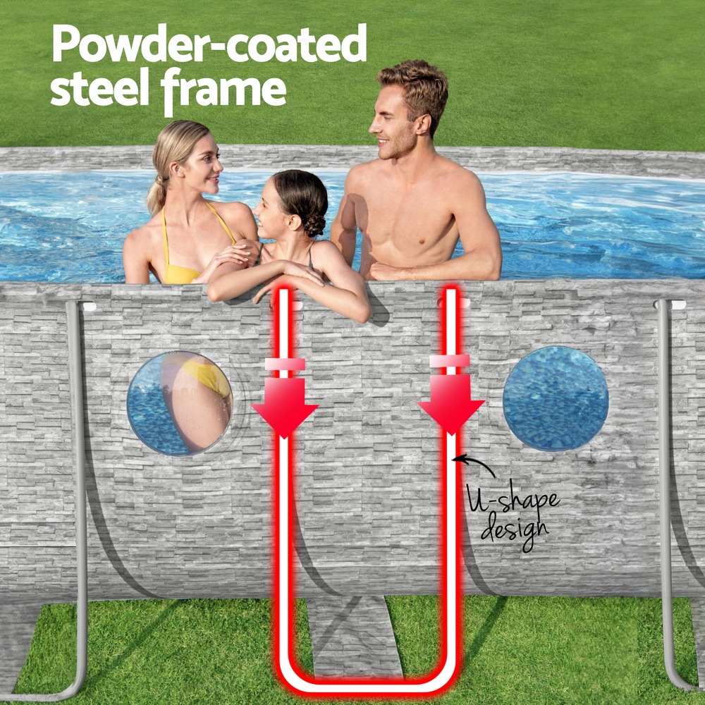 Steel Frame Swimming Pool 549x274x122cm 13430L w/ Pump & Ladder 5678L/H - Image 5