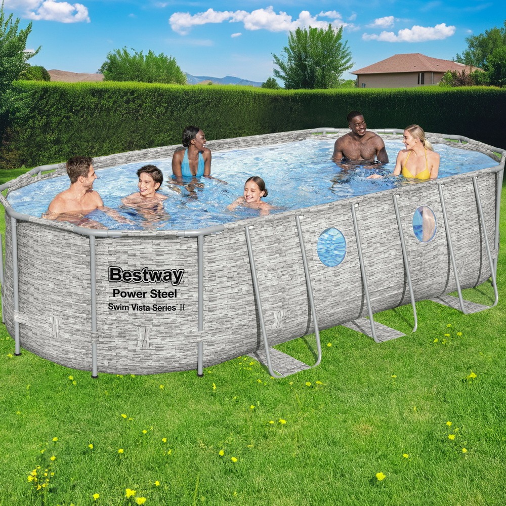 Steel Frame Swimming Pool 549x274x122cm 13430L w/ Pump & Ladder 5678L/H - Image 3