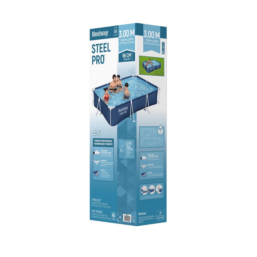 Steel Frame Swimming Pool 282x196x84cm 3662L w/ Pump & Ladder 1249L/H - Image 8