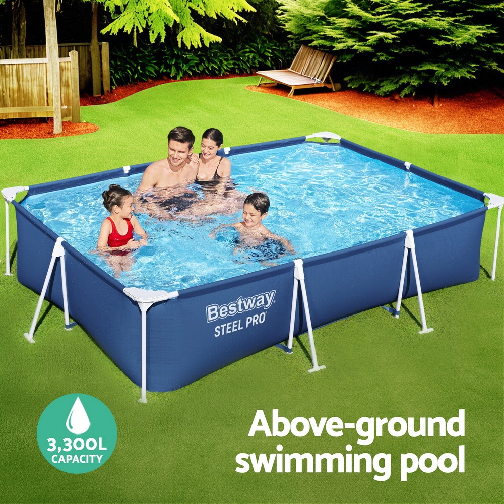 Steel Frame Swimming Pool 282x196x84cm 3662L w/ Pump & Ladder 1249L/H - Image 7