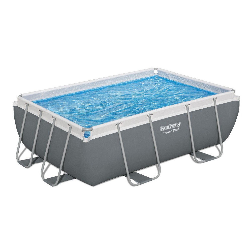 Steel Frame Swimming Pool 404x201x100cm 6478L w/ Pump & Ladder 3028L/H
