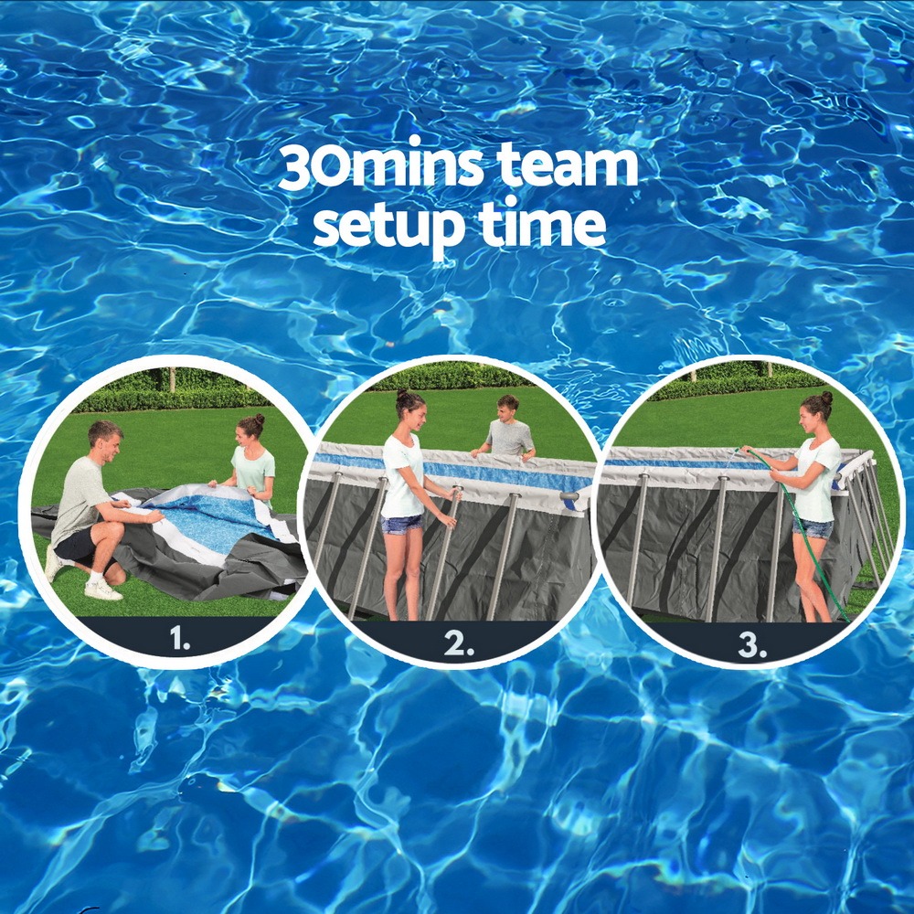 Steel Frame Swimming Pool 640x274x132cm 19281L w/ Pump & Ladder 5678L/H - Image 4