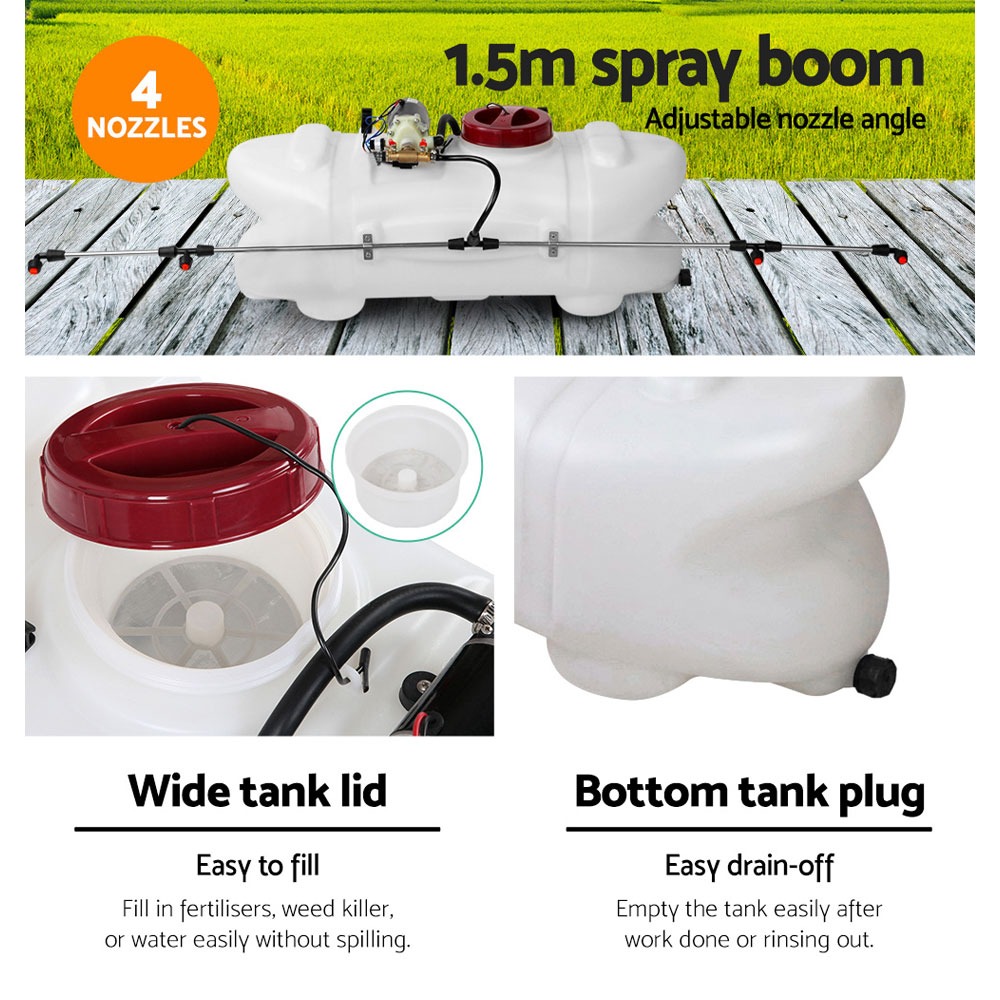 ATV Garden Weed Sprayer 1.5M Fixed Boom 60L 2.1-2.7L/MIN 12V 130PSI - Image 8