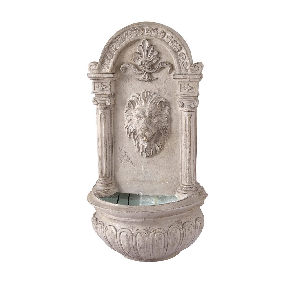 Wall Mount Solar Fountain Water Feature Beige Garden Fountain 200L/H Flow 77CM Lift