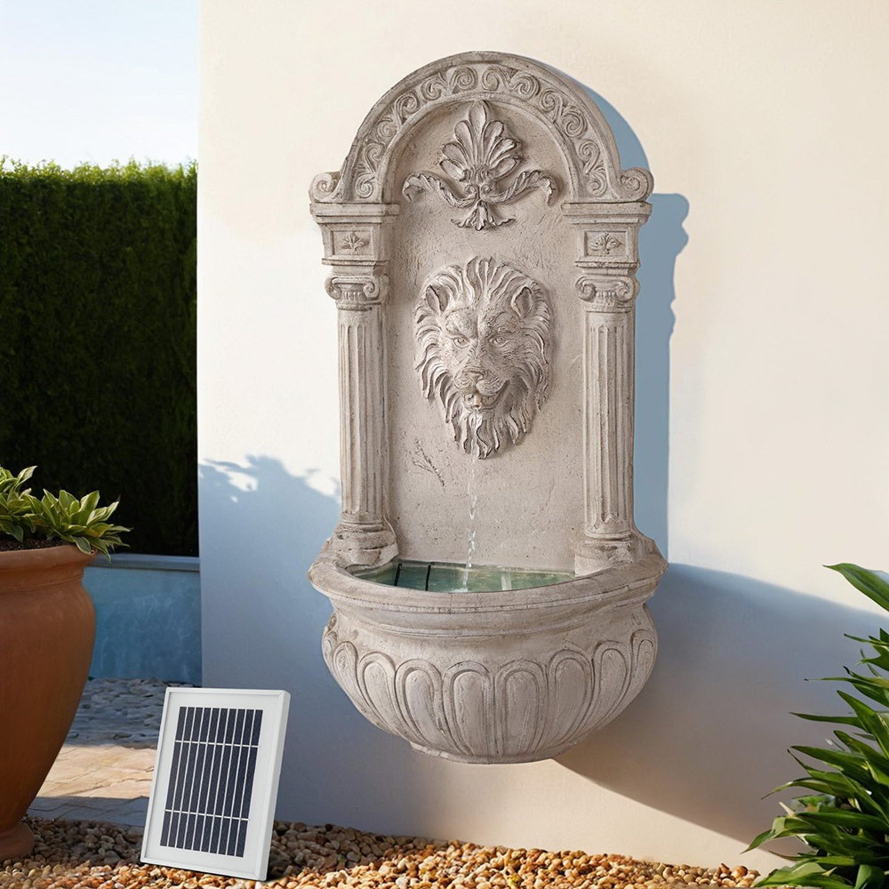Wall Mount Solar Fountain Water Feature Beige Garden Fountain 200L/H Flow 77CM Lift - Image 3
