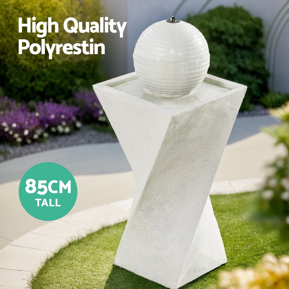 Solar Bird Bath Fountain Outdoor Garden Water Feature with LED Lights & Ball Design 200L/H Flow - Image 6