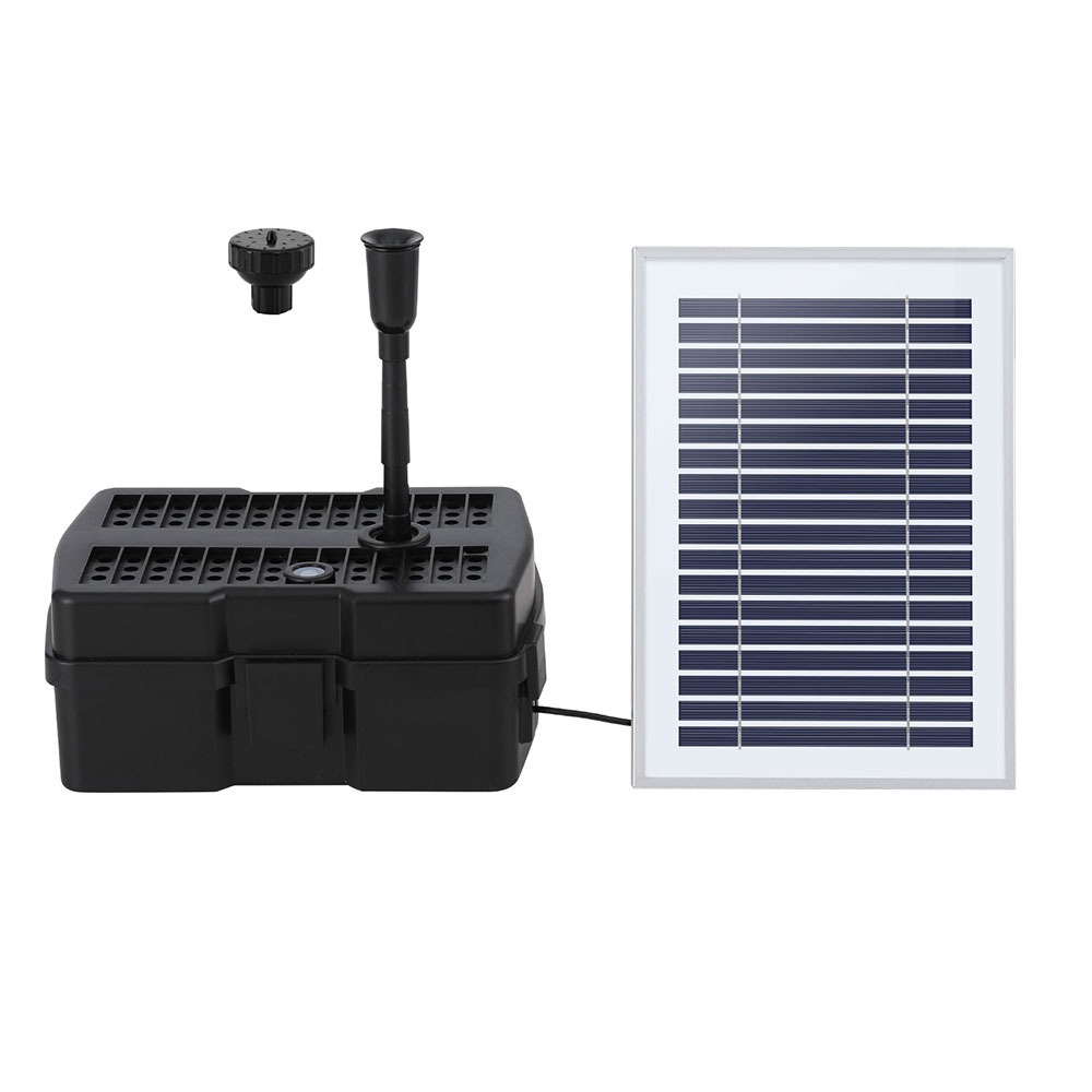 Solar Submersible Pond Fountain Pump with Filter Box 470L/H Flow 4.6FT Lift - Image 7