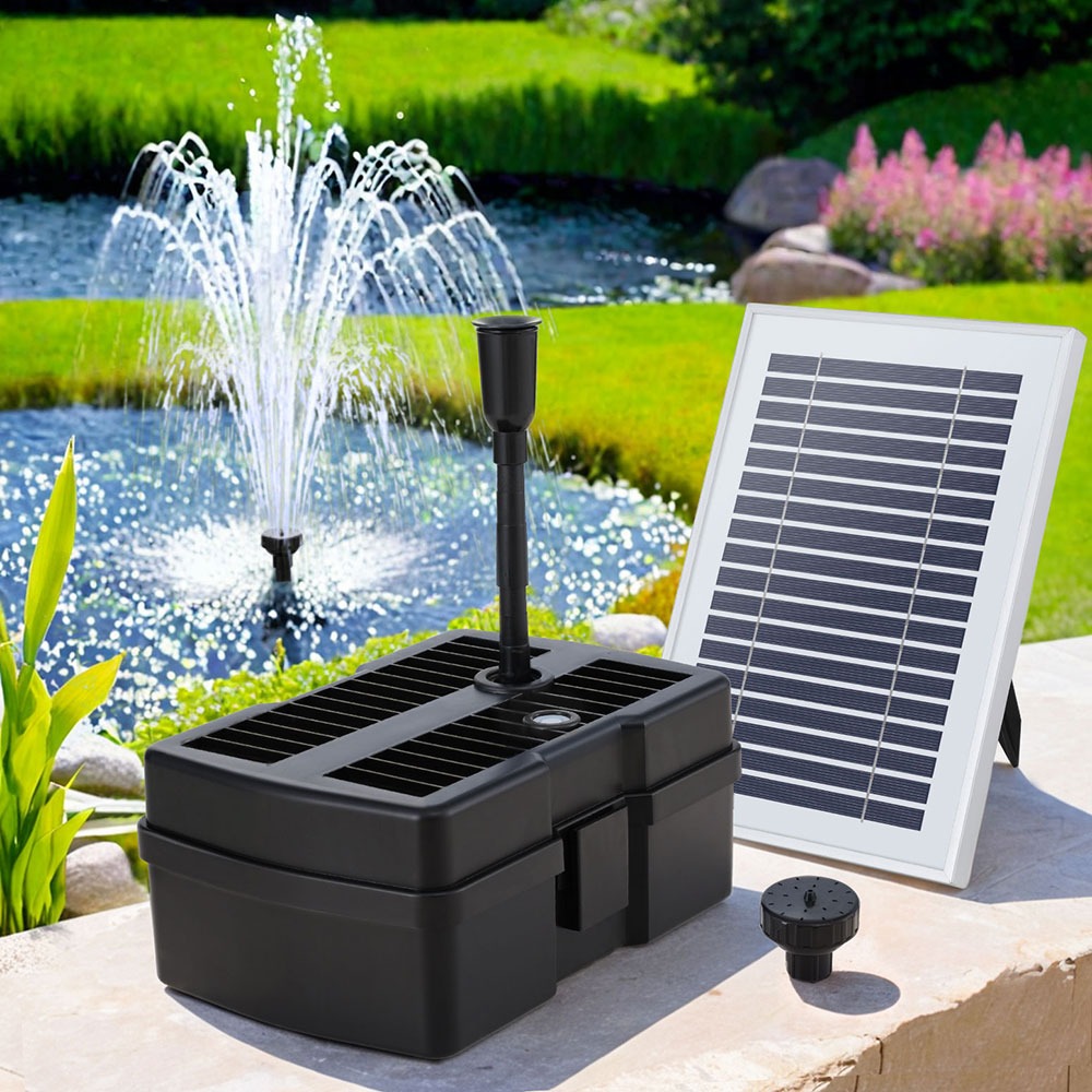 Solar Submersible Pond Fountain Pump with Filter Box 470L/H Flow 4.6FT Lift - Image 4