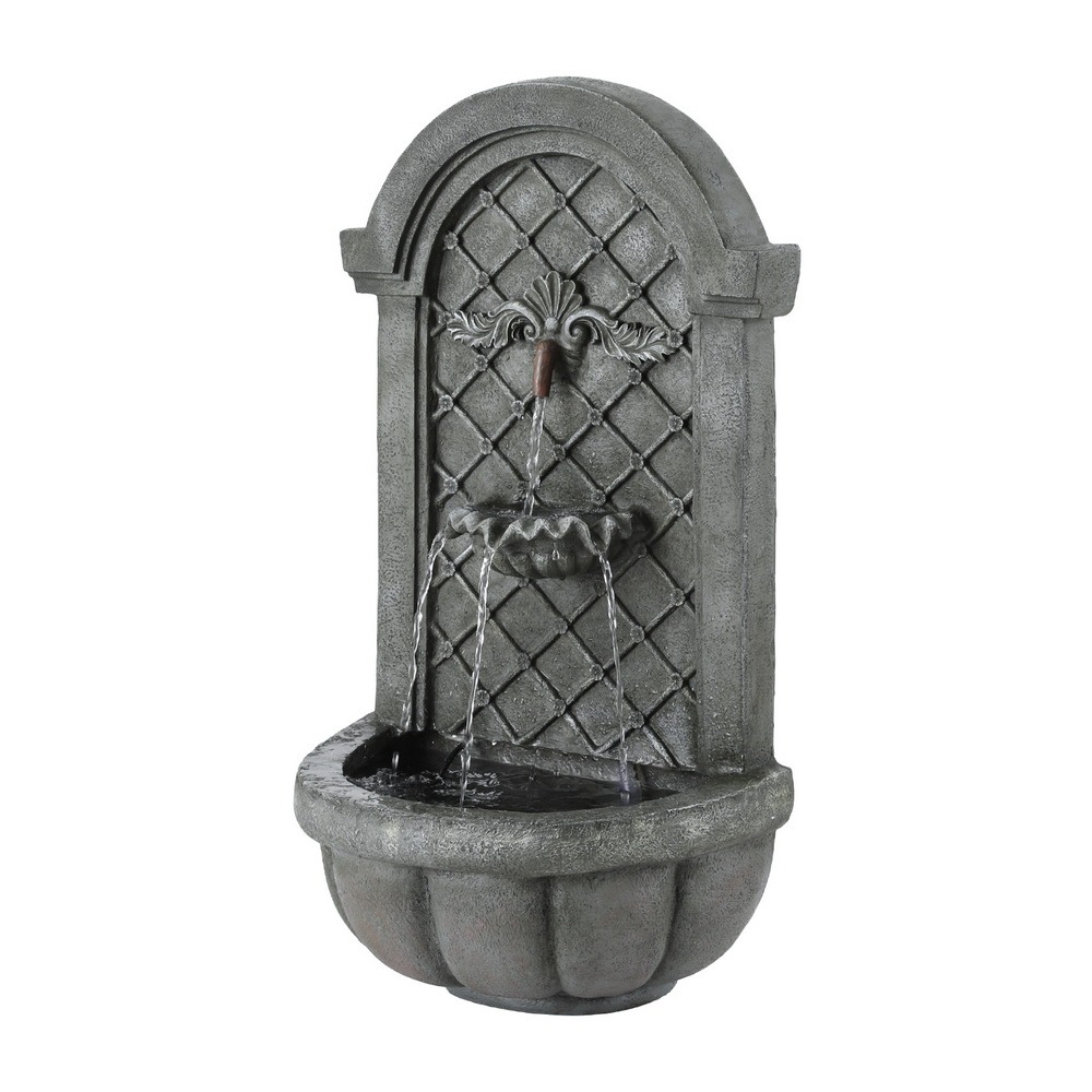 Wall Mount Solar Fountain Water Feature Grey Garden Fountain 80CM 100-350L/H Flow