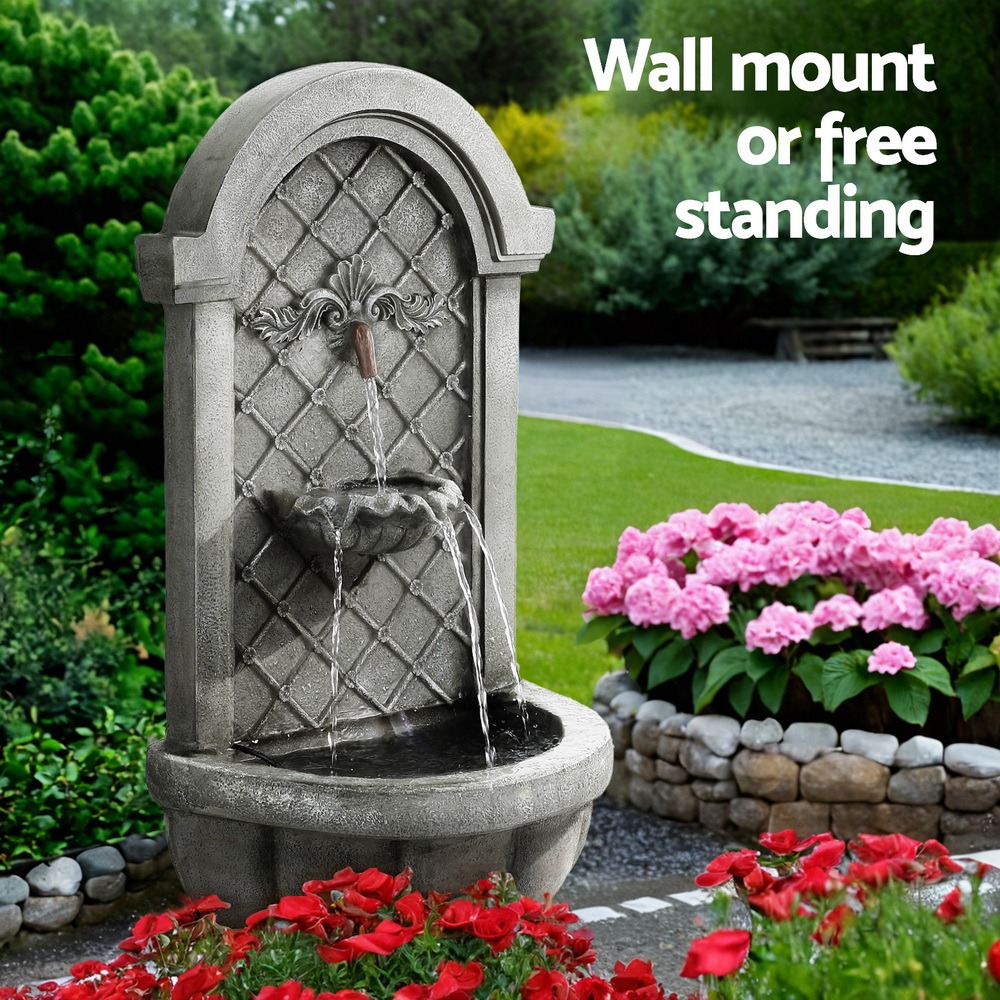 Wall Mount Solar Fountain Water Feature Grey Garden Fountain 80CM 100-350L/H Flow - Image 6