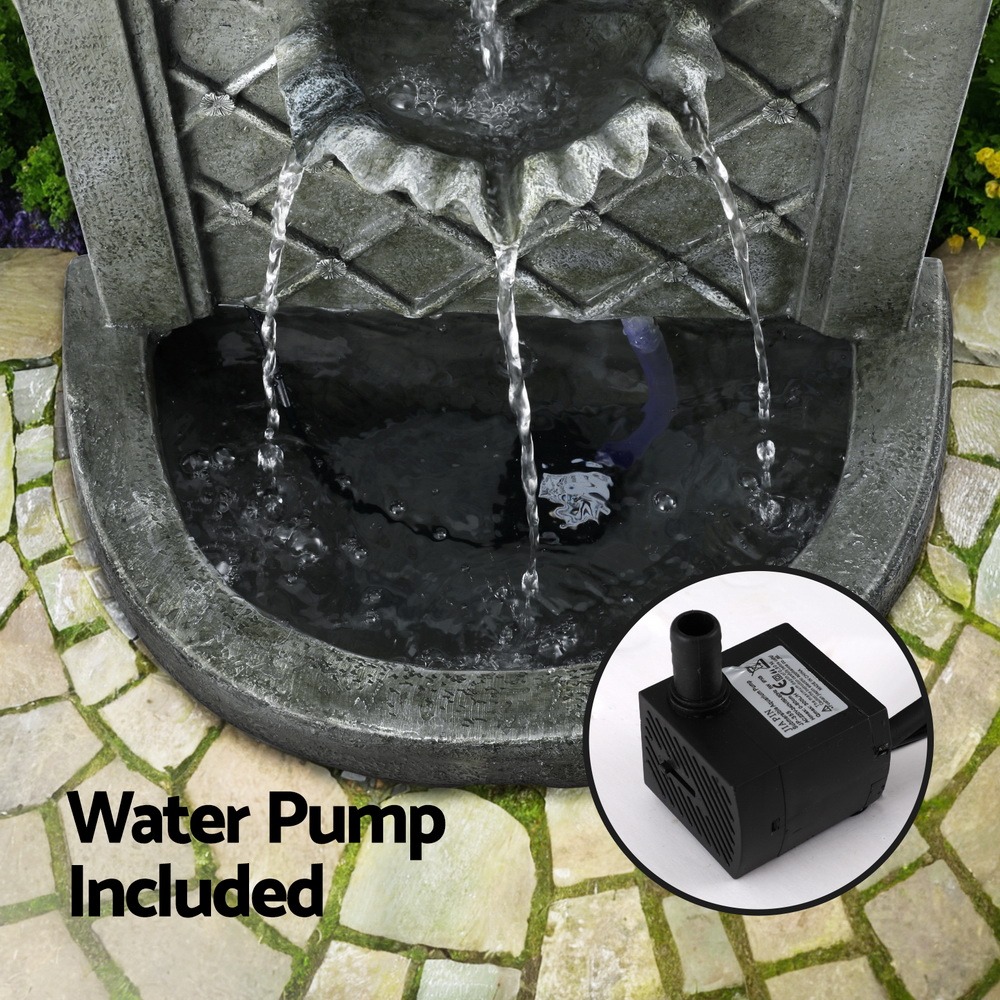 Wall Mount Solar Fountain Water Feature Grey Garden Fountain 80CM 100-350L/H Flow - Image 4