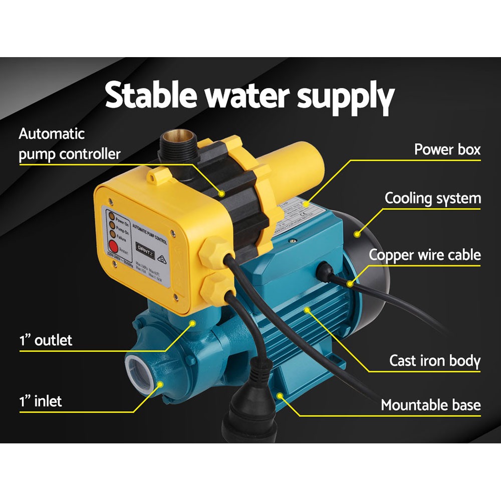 Peripheral Pump with Auto Controller Clean Water Garden Farm Rain & Irrigation Use 35L/Min Flow 35M Head - Image 6