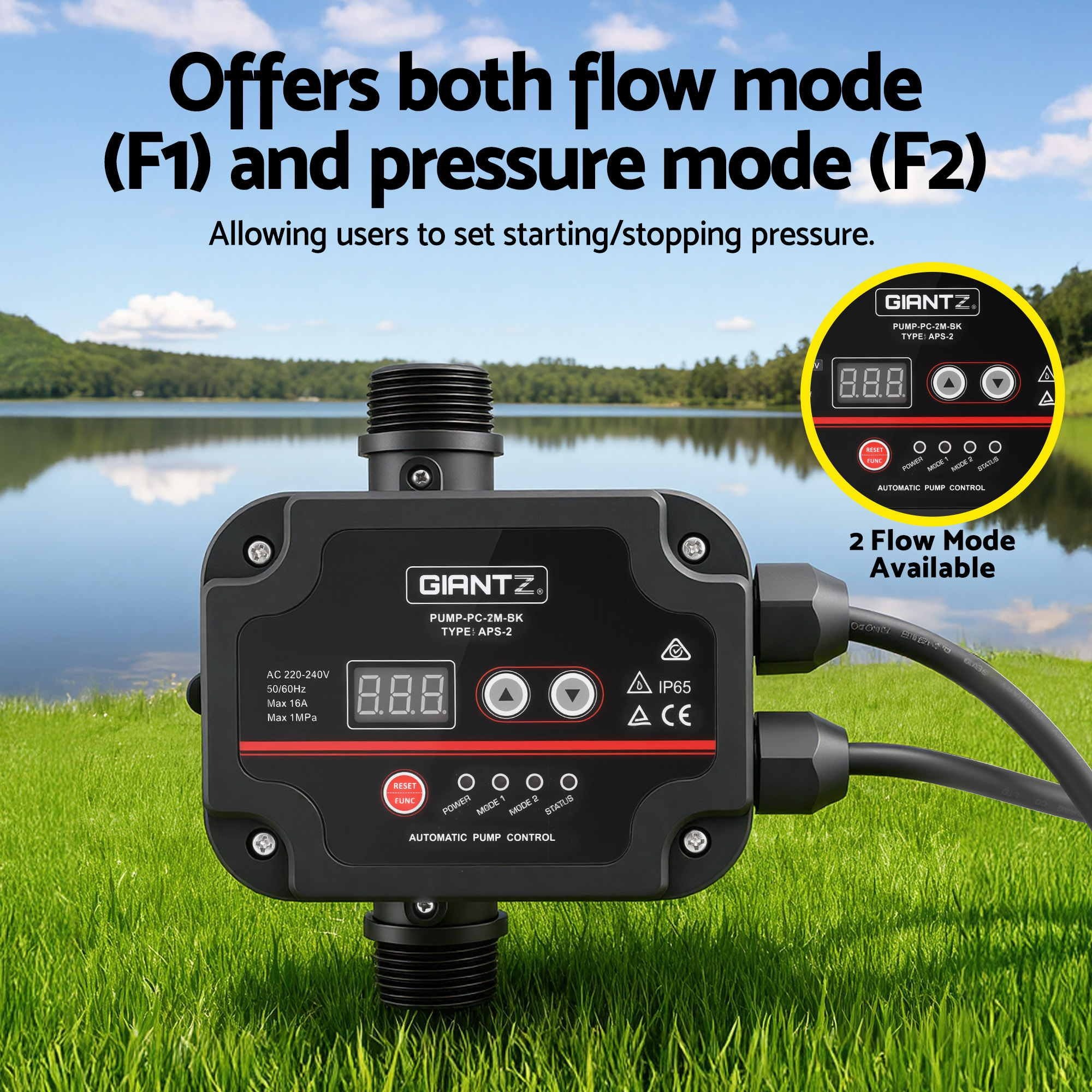 Peripheral Water Pump with Auto Controller Cast Iron Garden & Irrigation Use 1HP 35L/Min Flow 35M Head - Image 9