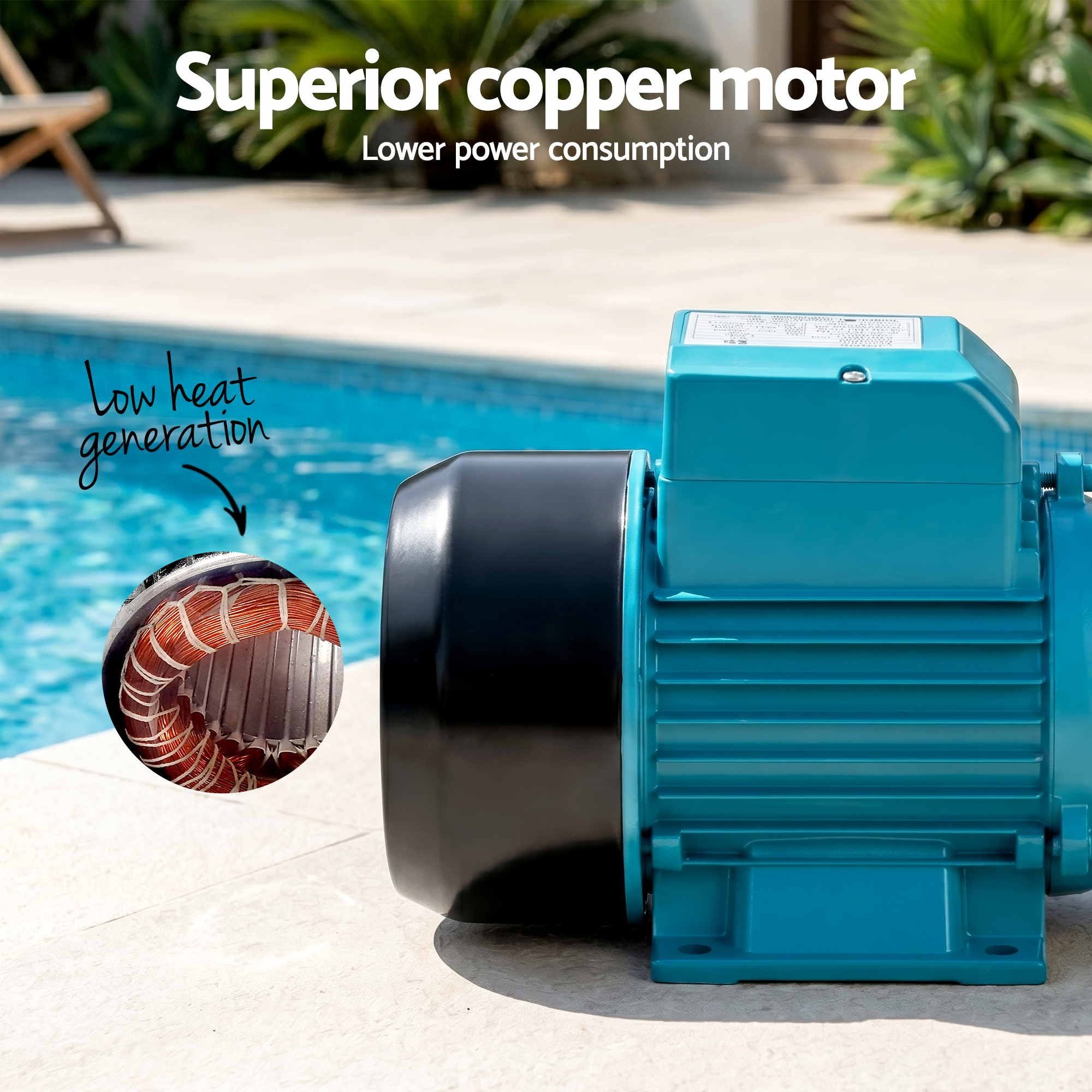 Peripheral Water Pump with Auto Controller Cast Iron Garden & Irrigation Use 1HP 35L/Min Flow 35M Head - Image 7