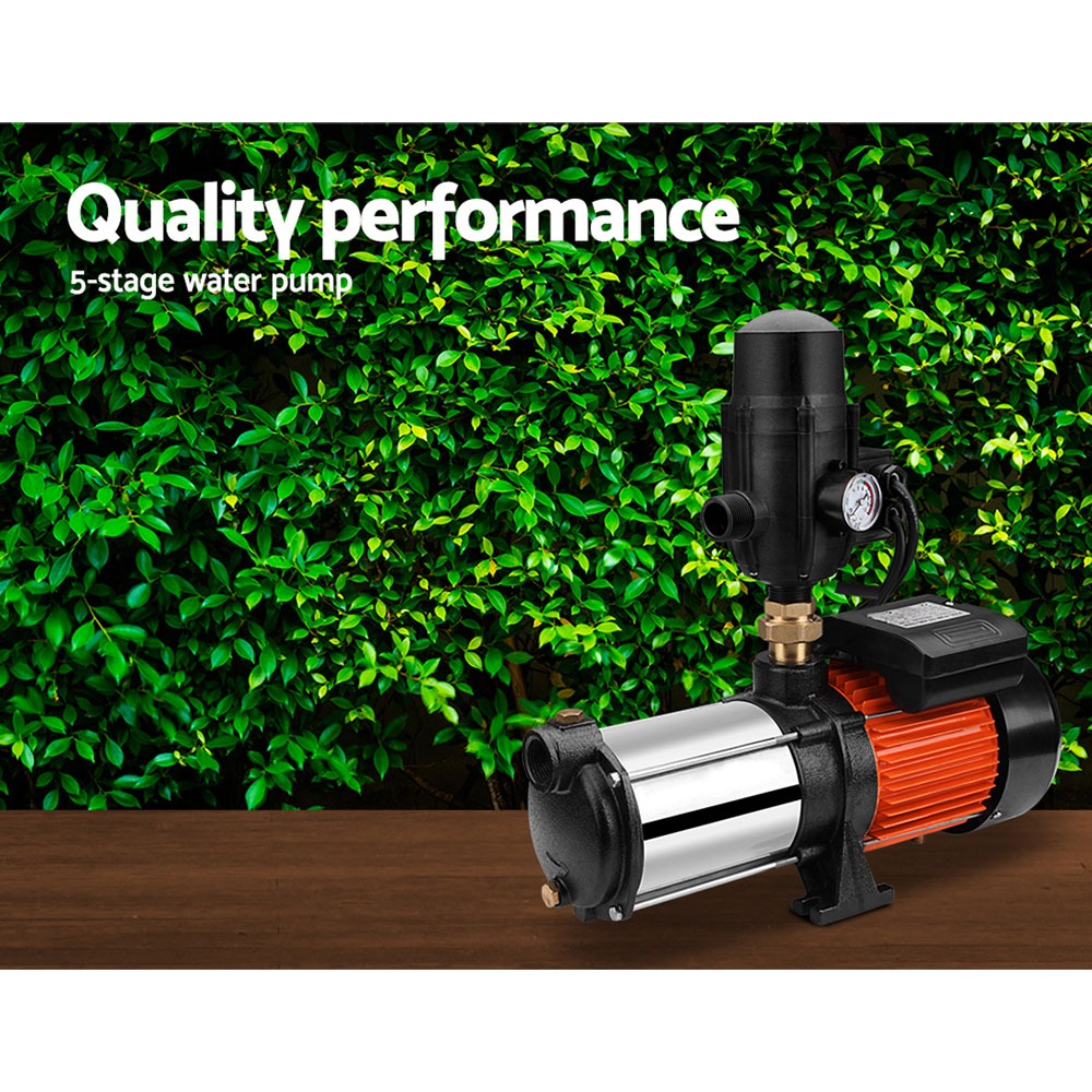 5-Stage Auto Garden Pump Irrigation Booster Home Farm Lawn Black 1800W 12,600L/HR 210L/Min Flow - Image 5