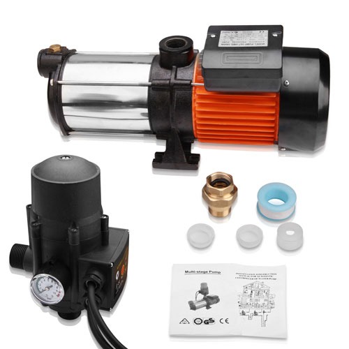 5-Stage Auto Garden Pump Irrigation Booster Home Farm Lawn Black 1800W 12,600L/HR 210L/Min Flow - Image 4