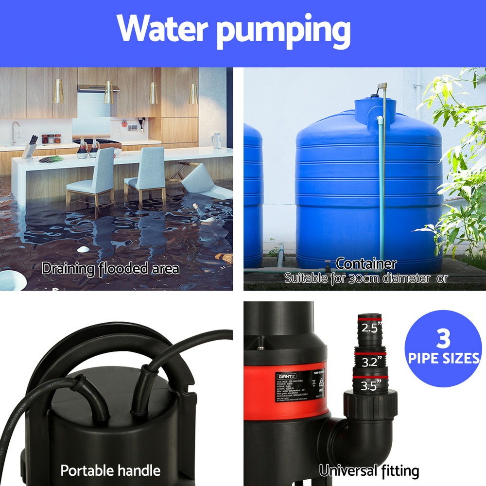 Submersible Water Pump Dirty Clean Water Sump Pool Pond & Flood Use 750W 13,500L/H Flow 8.0M Head - Image 3