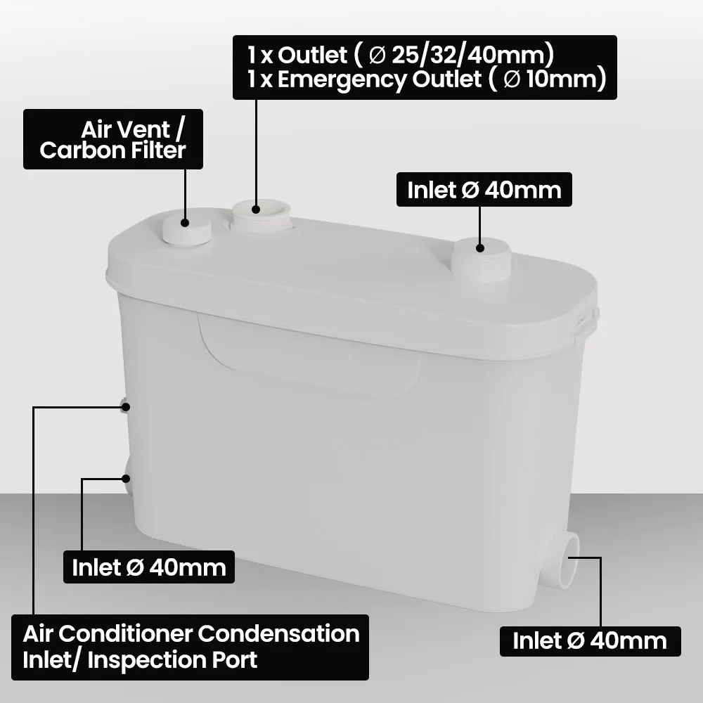 Grey Water Pump with 3 Inlet for House Bathroom Shower Sink Washing Machine 100L/Min Flow - Image 8